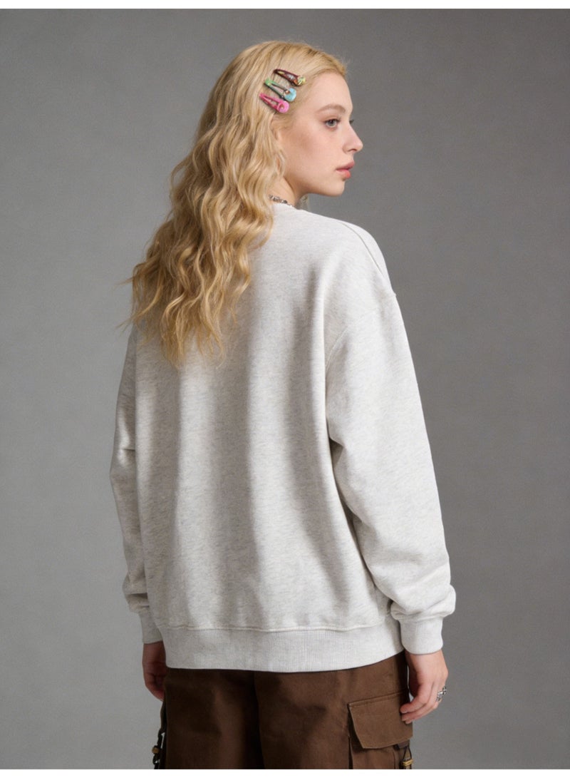 إيسنشالز ESSENTIALS letter printed round neck sweater heavy terry cotton loose shoulder coat American high street genderless couple - Image 3